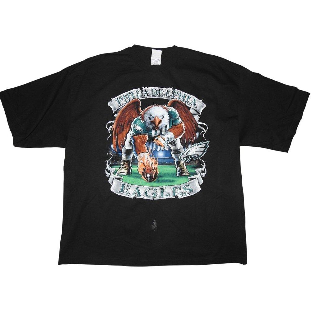 Vintage Y2K Philadelphia Eagles Liquid Blue PROTOTYPE Angry Bird T-Shirt 3XL
